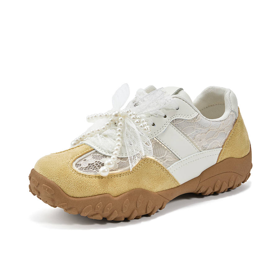 La Chapelle Slip Resistant Abrasion Resistant Slip Resistant Abrasion Resistant Low top Casual Shoes Women's Yellow