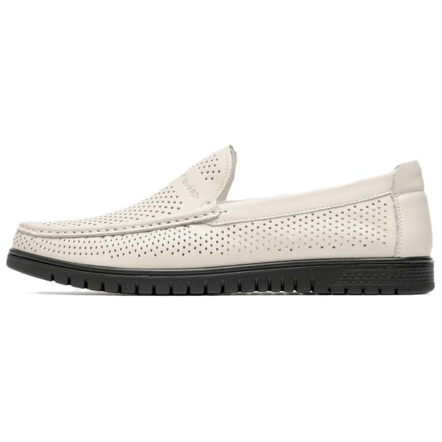 C°BANNER Top Grain Cow Leather Casual Shoes Men's White