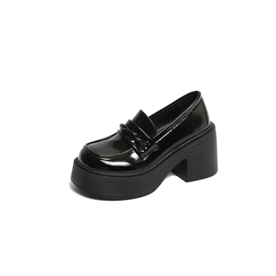 SHUXI Loafers Women's Gloss Black/Matte Black