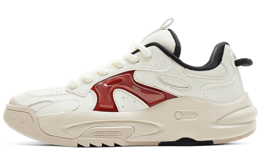 PEAK Rebound Height Increasing Abrasion Resistant Lightweight Low top Casual Shoes Men's Canvas White Red
