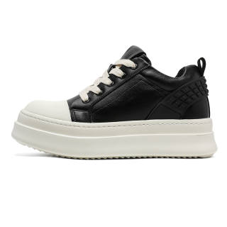 JIETEGONGYANG Microfiber Leather Cushioning, Wear Resistant Low top Skateboard Shoes Men's Black