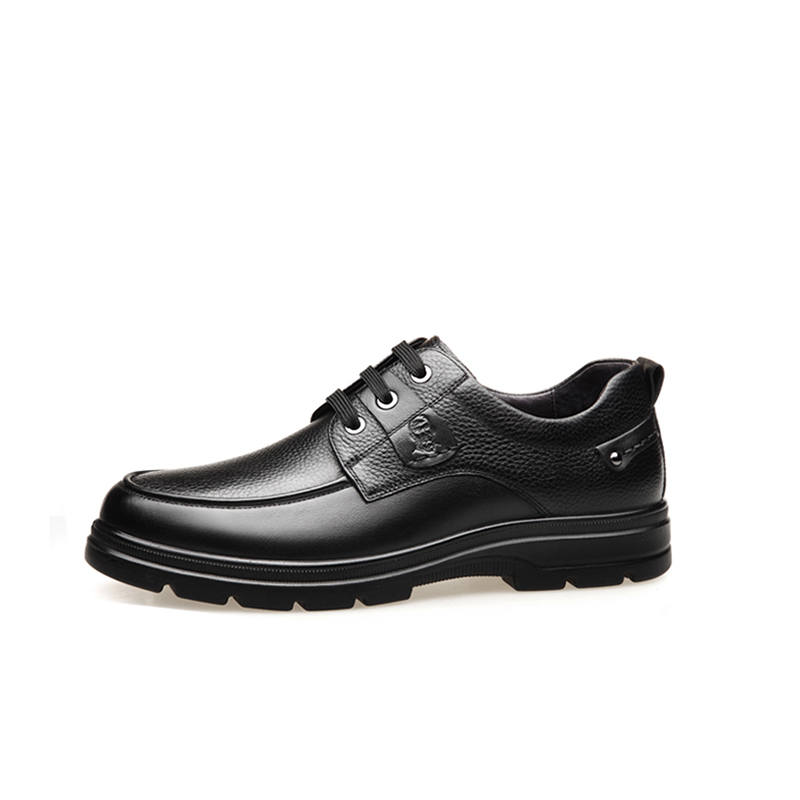 LAORENTOU Casual Leather Shoes Men's Low Top Black/Brown