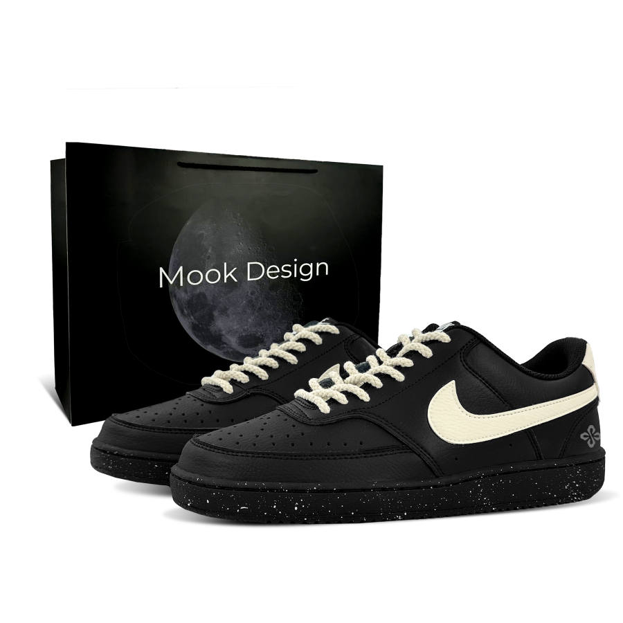 Nike Nike Court Vision 1 Black Warrior Shopping Bag Lightweight Low top Skateboard Shoes Unisex
