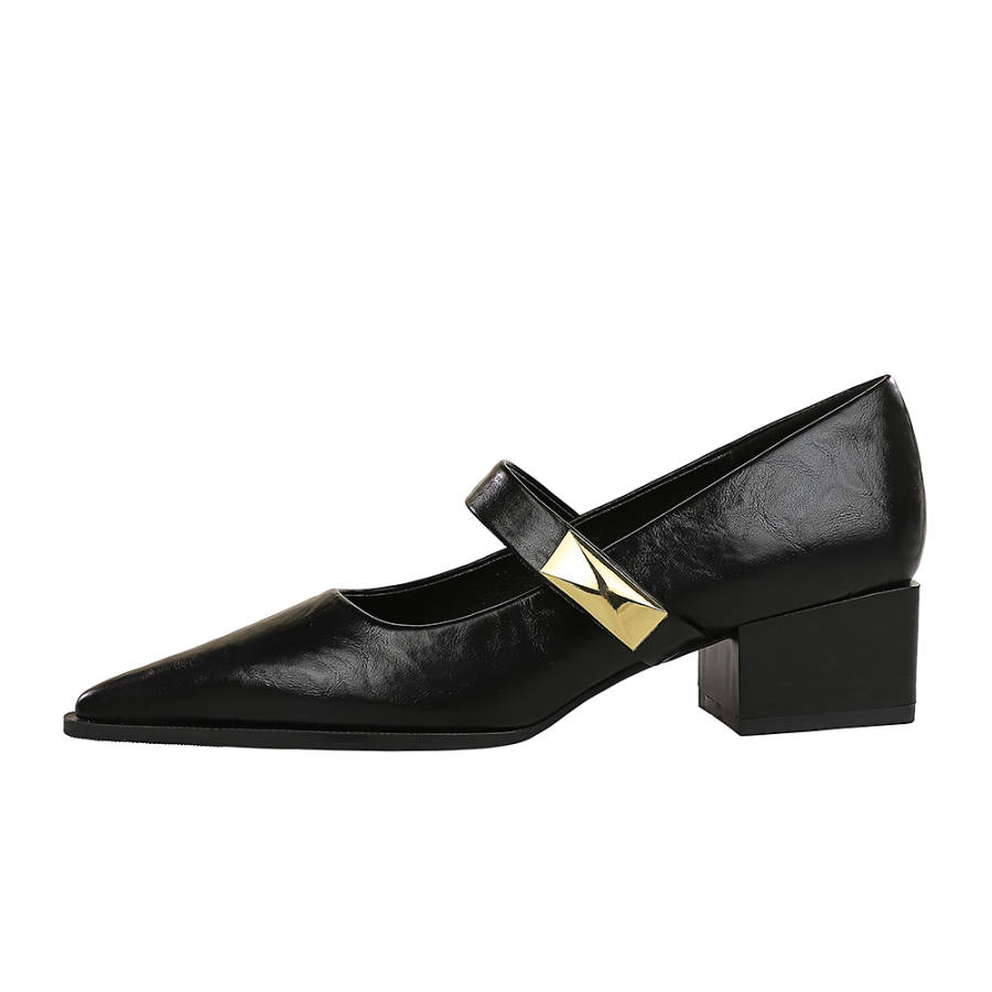 QITUMAUL Chunky Heel Mary Jane Shoes 4.5cm Women's