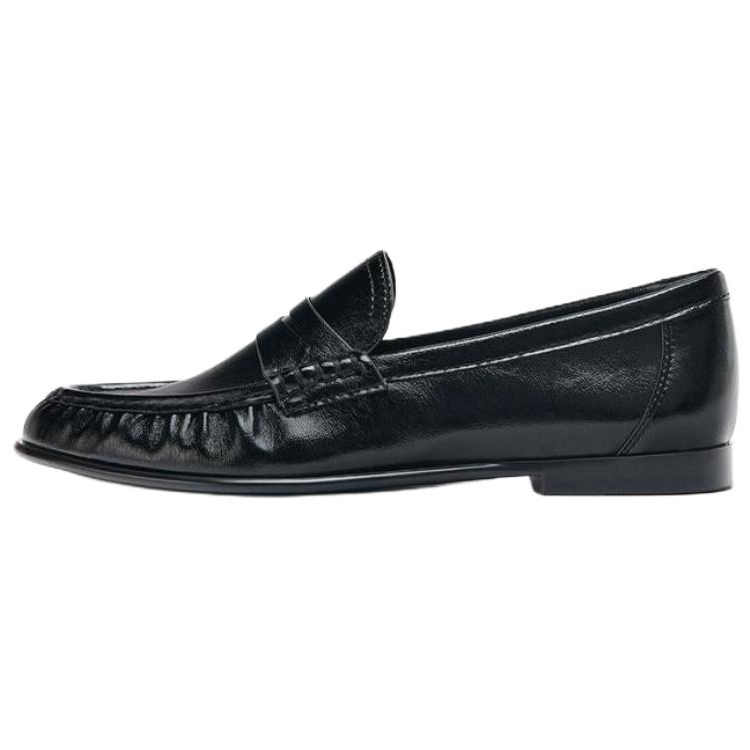 ZARA Pu Loafers 2.5cm Women's Black