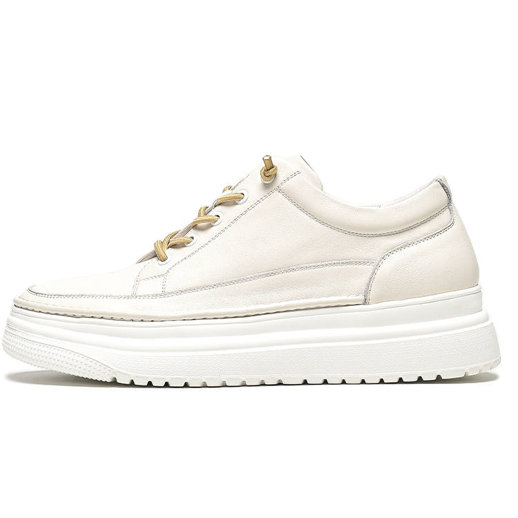 1M8 Slip Resistant, Abrasion Resistant, Height Increasing Low top Skateboard Shoes Men's Beige