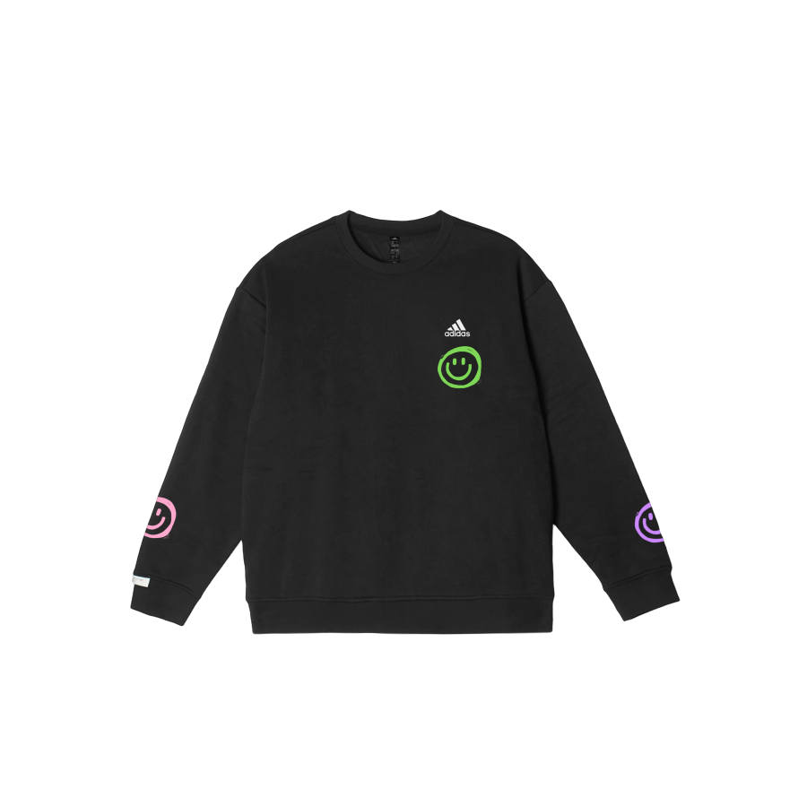 Adidas Adidas LABEL Sweatshirts Unisex Black Crew Neck Thickened