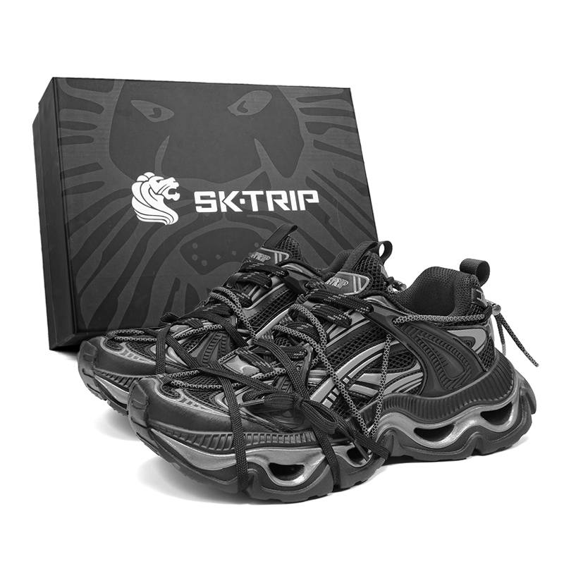 SK.TRIP Riding The Waves Cushioning Abrasion Resistant Lightweight Height Increasing Low top Chunky Sneakers Men's