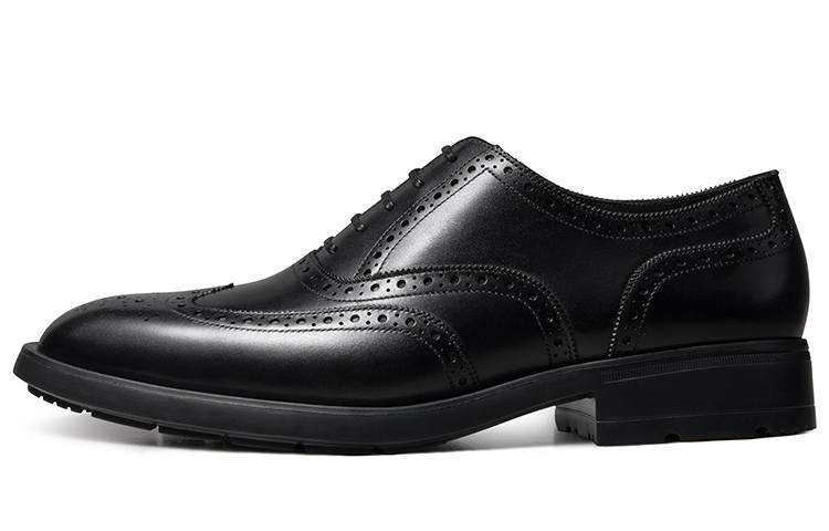 THOM WILLS British Style Calfskin Oxford Shoes Dress Shoes Men's Black