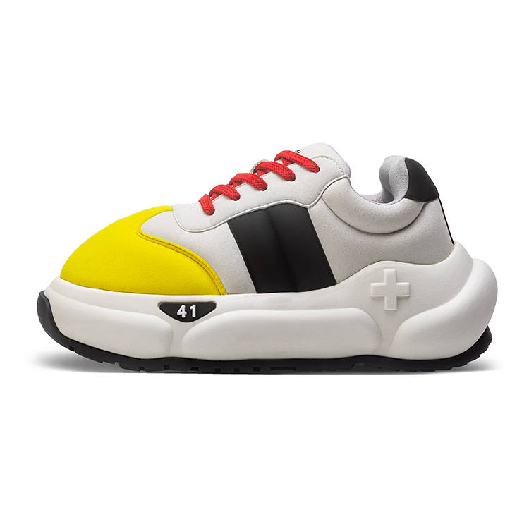 2YE+ Chubby Series Thermal Slip Resistant Abrasion Resistant Height Increasing Low top Skateboard Shoes Unisex Yellow