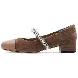 NINE WEST Sheepskin Chunky Heel Mary Jane Shoes 3.5cm Women's