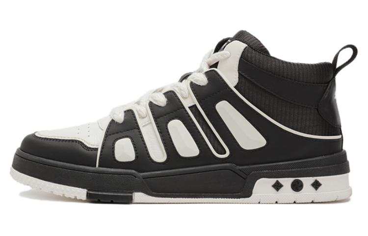 AOKANG Cloud Series Synthetic Leather High top Skateboard Shoes Men's Black White