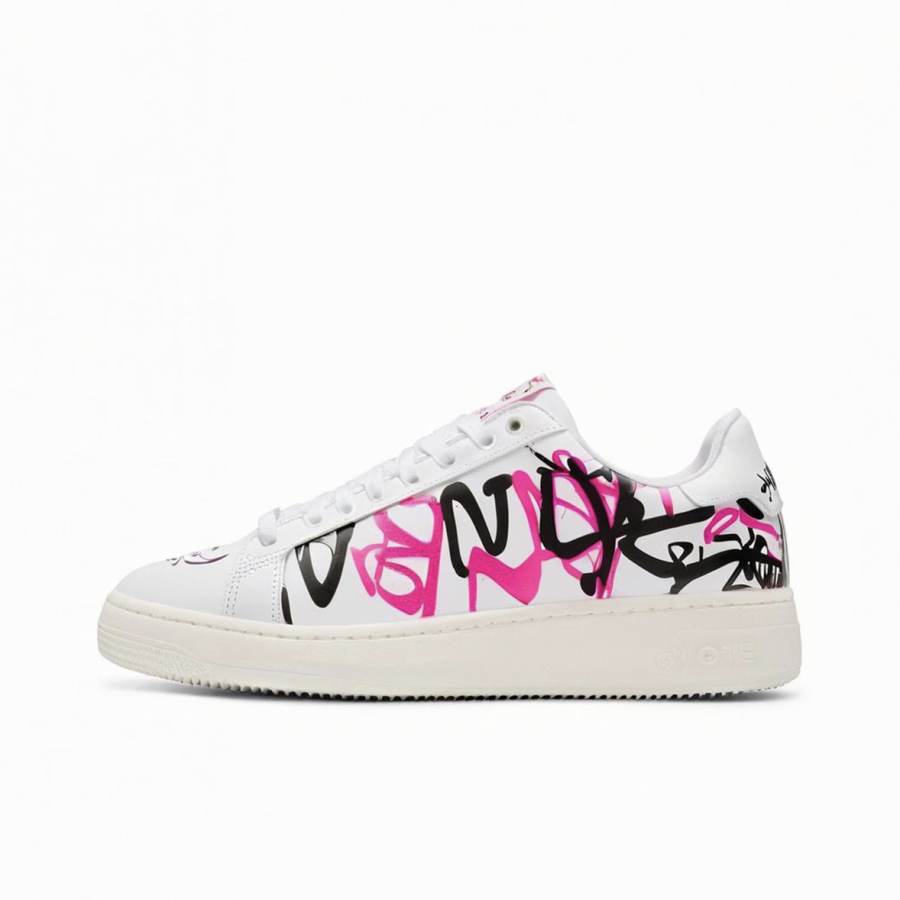OAON Synthetic Leather Low top Skateboard Shoes Unisex White