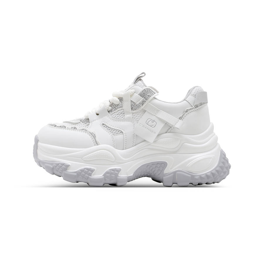 C°BANNER Synthetic Leather Support Mid top Chunky Sneakers Women's