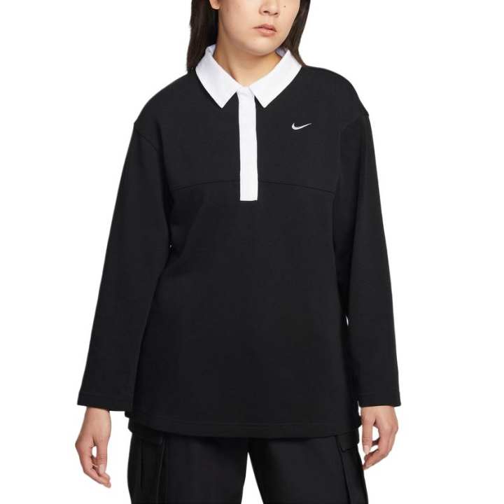 Nike Nike Polo Shirts Women's Black Polo Collar Moderate Straight Fit