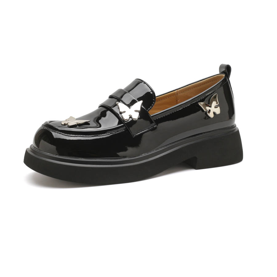 D:FUSE SCANDINAVIA D FUSE SCANDINAVIA Patent Leather Loafers 4cm Women's Black