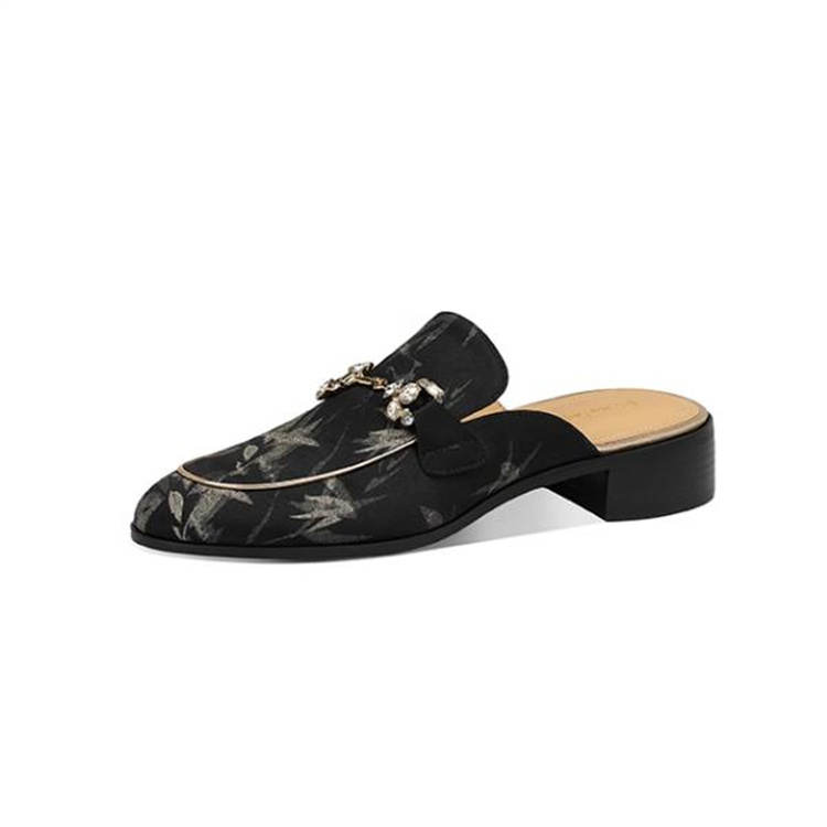 JESSICA SOPHIA Rubber Sole Rhinestone Slip Resistant Abrasion Resistant Slide Slippers Women's