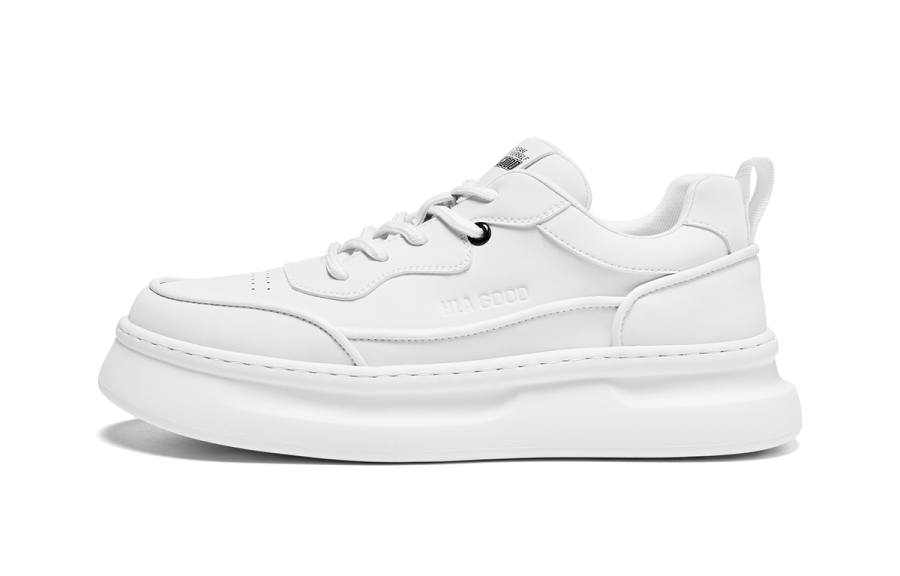 HLA Synthetic Leather Slip Resistant Low top Skateboard Shoes Men's White
