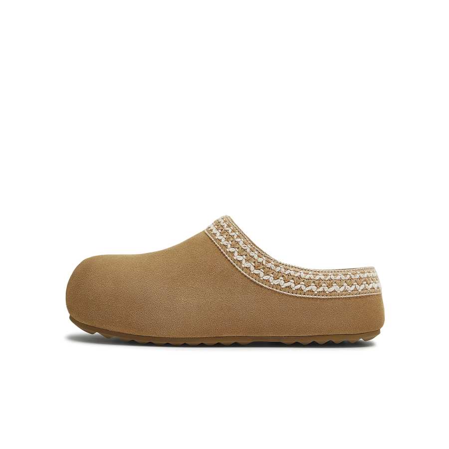 Teenmix Rubber Sole Quiet Abrasion Resistant Closed Toe Slippers Women's Brown