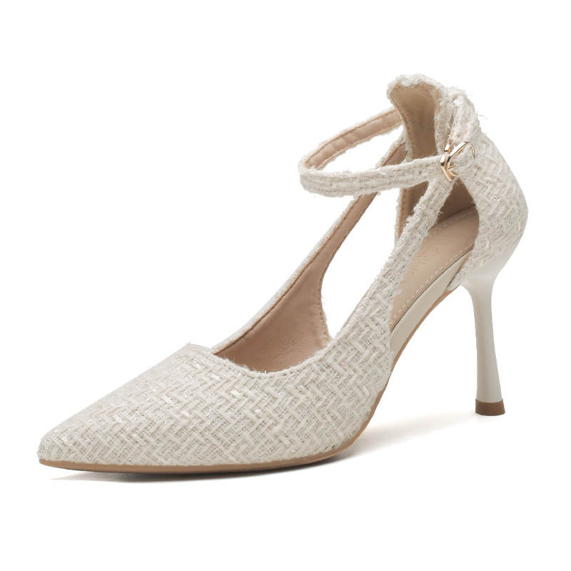 Bamiti Slim Heel High Heels 9cm Women's White