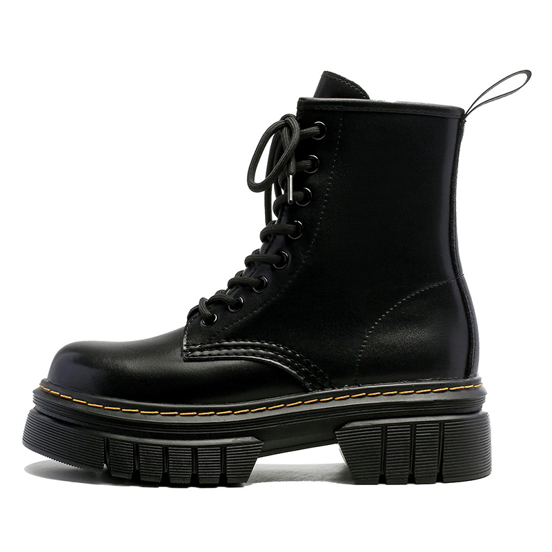 BOJUEMAO Short Combat Boots Women's Black