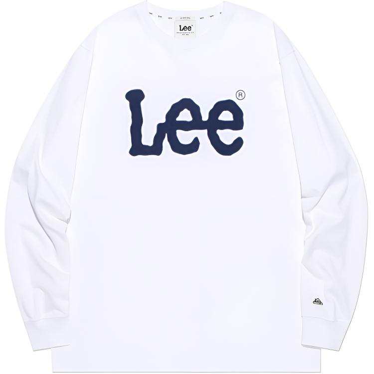 Lee T Shirts Unisex White Crew Neck Moderate Straight Fit