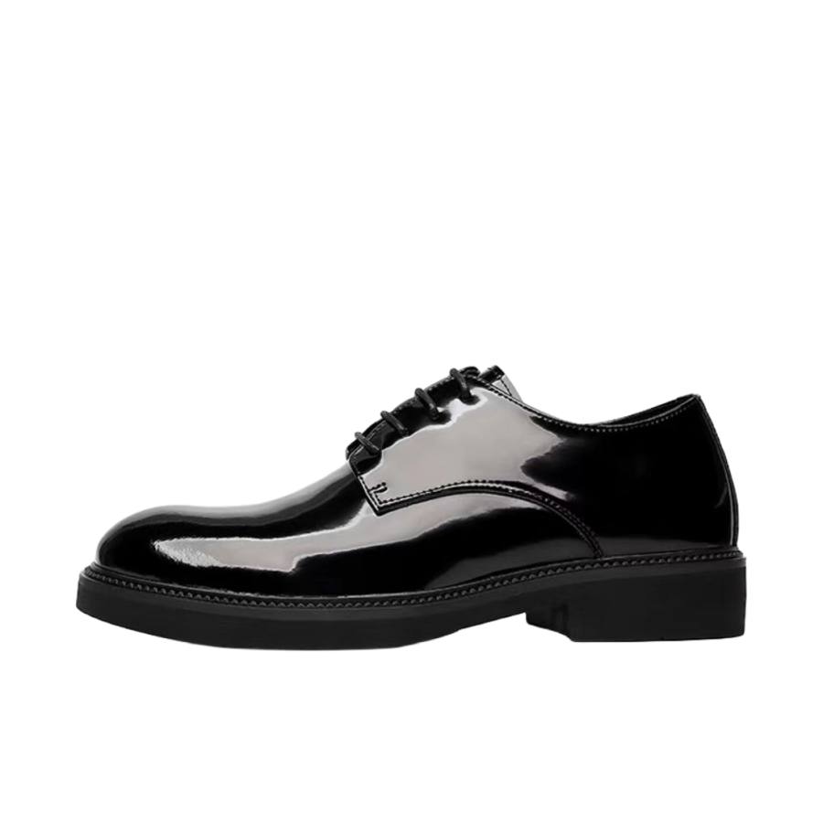 KACHILANG Cow Split Leather Dress Shoes Men's Black