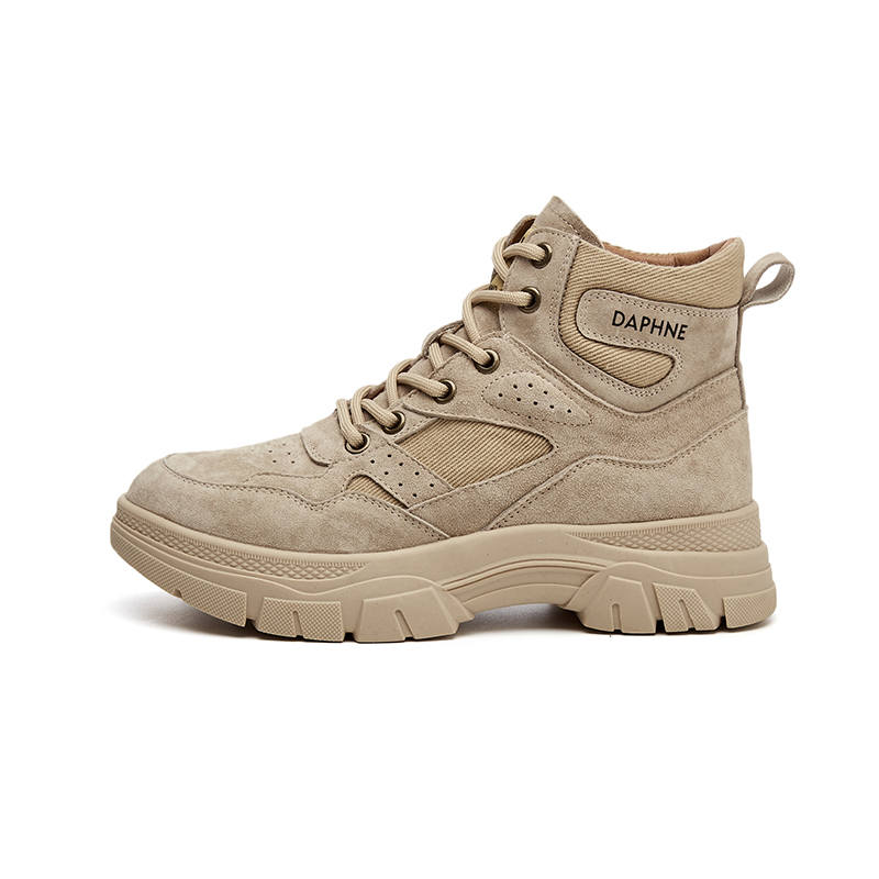 DAPHNE DAPHNE Split Pig Leather Combat Boots 4cm Women's