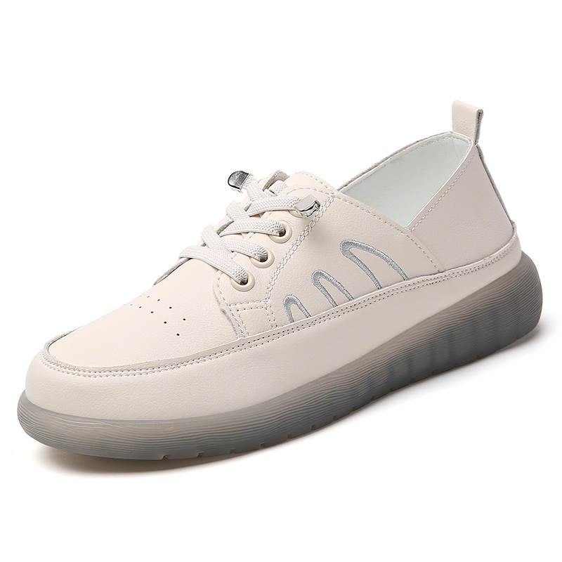 Reivantix Reivanti Synthetic Leather Casual Shoes 2.5cm Women's Beige