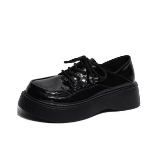 SHUXI Pu Loafers 4.5cm Women's Black