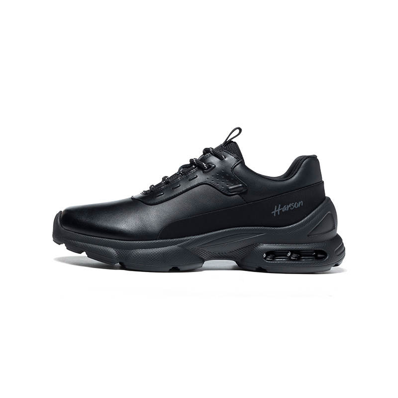 HARSON Cow Leather Low top Casual Shoes Men's Black