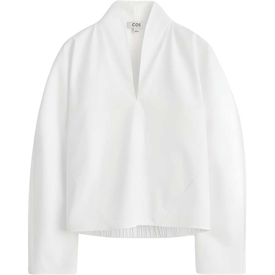 COS Shirts Women's White V Neck Moderate