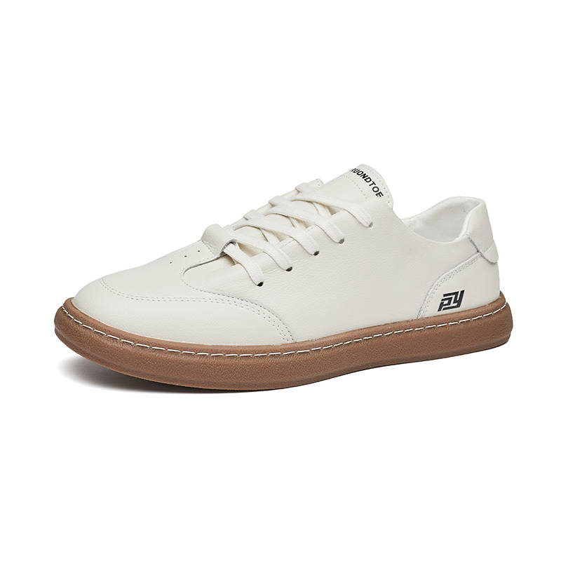 PINYI PINYI Cow Split Leather Casual Shoes Men's White