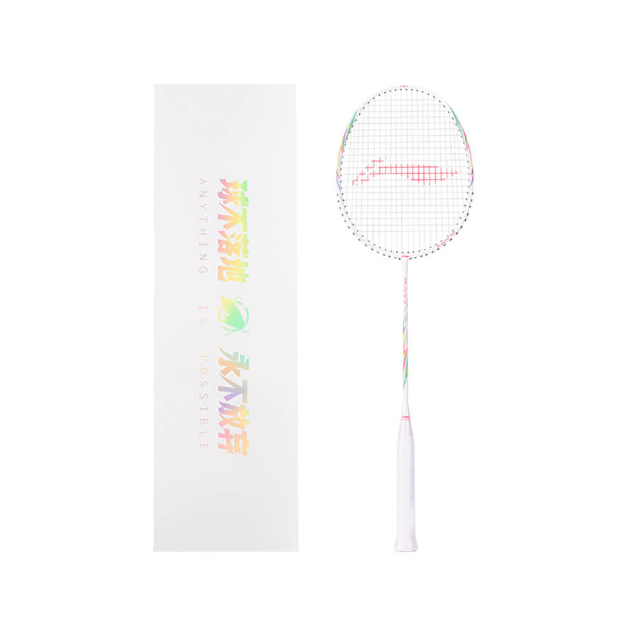 Li-Ning Li Ning Sharp Arrow Full Carbon Badminton Rackets Control Type All around Defense Advanced Level Unisex 5U White