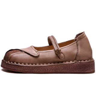 JIEZHOU Mary Jane Shoes Women's Beige/Apricot/Khaki