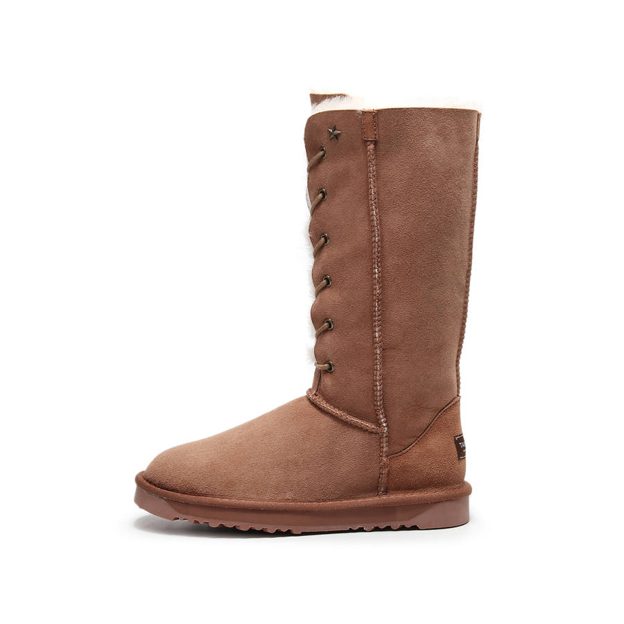 TASMAN AUS Sheepskin Thermal Coverage Height Increasing Thermal Coverage Height Increasing Knee High Snow Boots Women's