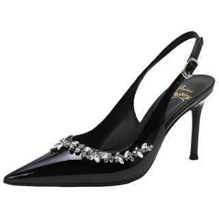 MIZAIJIA Patent Leather Slim Heel High Heels 8cm Women's