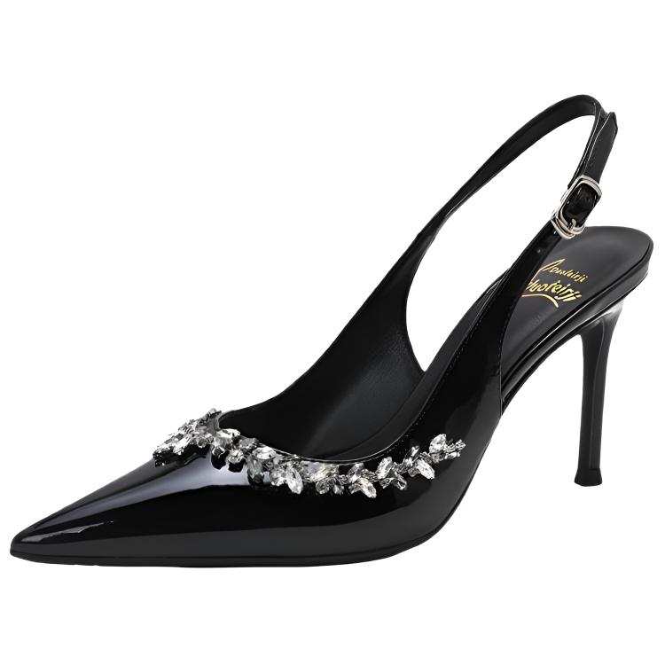 MIZAIJIA Patent Leather Slim Heel High Heels 8cm Women's