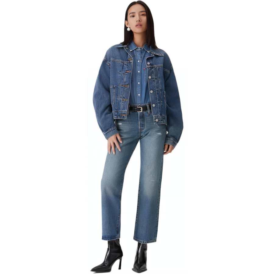 Levis Levis Denim Jackets Women's Medium Blue Lapel Moderate