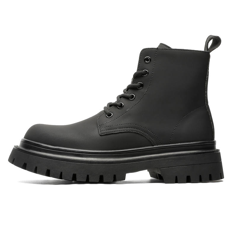 CHILANG CHILANG PU Classic And Versatile Combat Boots Men's Black