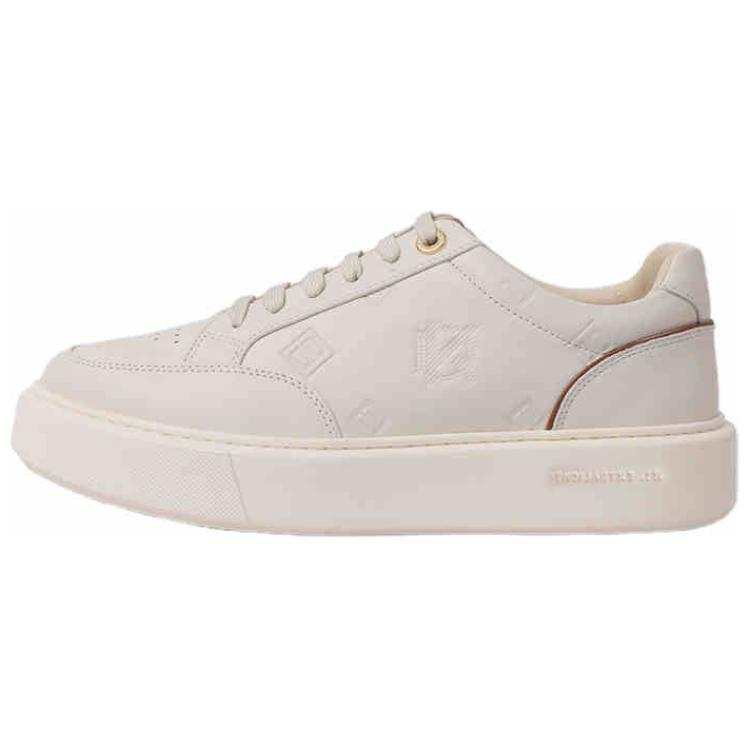DIKENI Cow Leather Slip Resistant Slip Resistant Low top Skateboard Shoes Men's Ecru