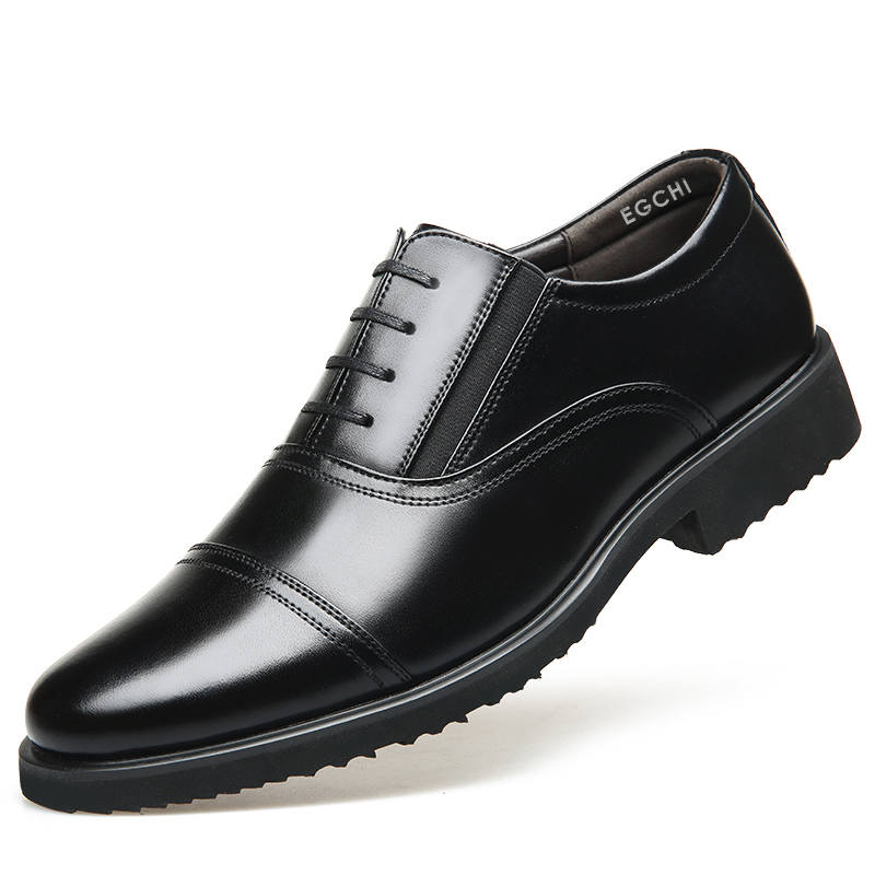 EGCHI EGCHI Casual Leather Shoes Men's Mid Top Black