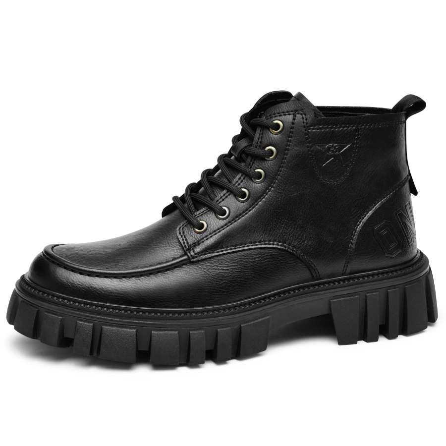 G5 G5 Cow Split Leather Short Combat Boots Men's