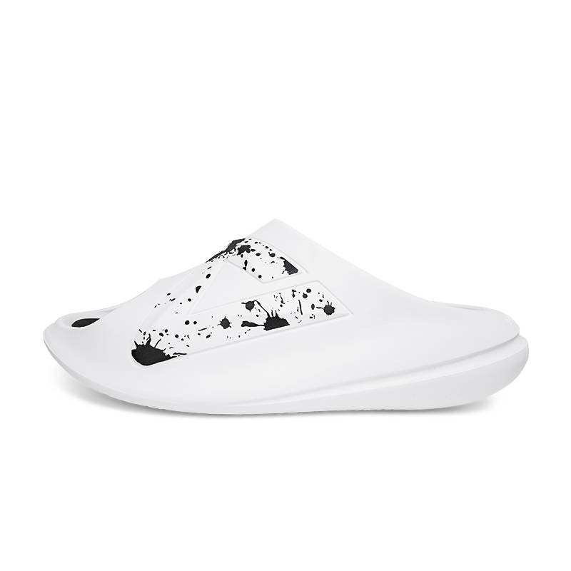 PEAK Taichi Chubby Slippers Cushioning Slip Resistant Slide Slippers Men's White Black