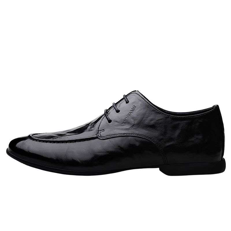 CKVUSAMG Top Grain Cow Leather Dress Shoes Men's Black