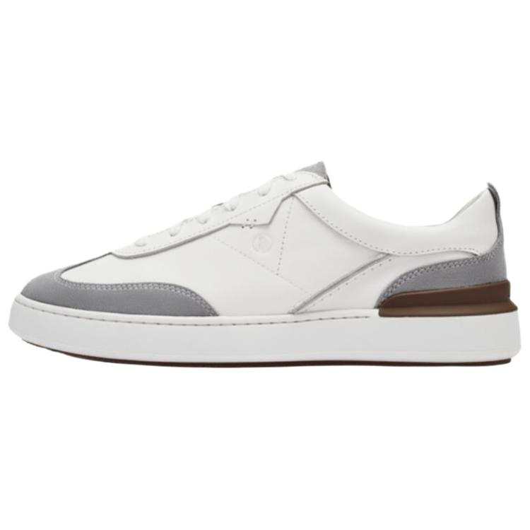 Clarks Courtlite Pure Abrasion Resistant Low top Skateboard Shoes Men's Gray White