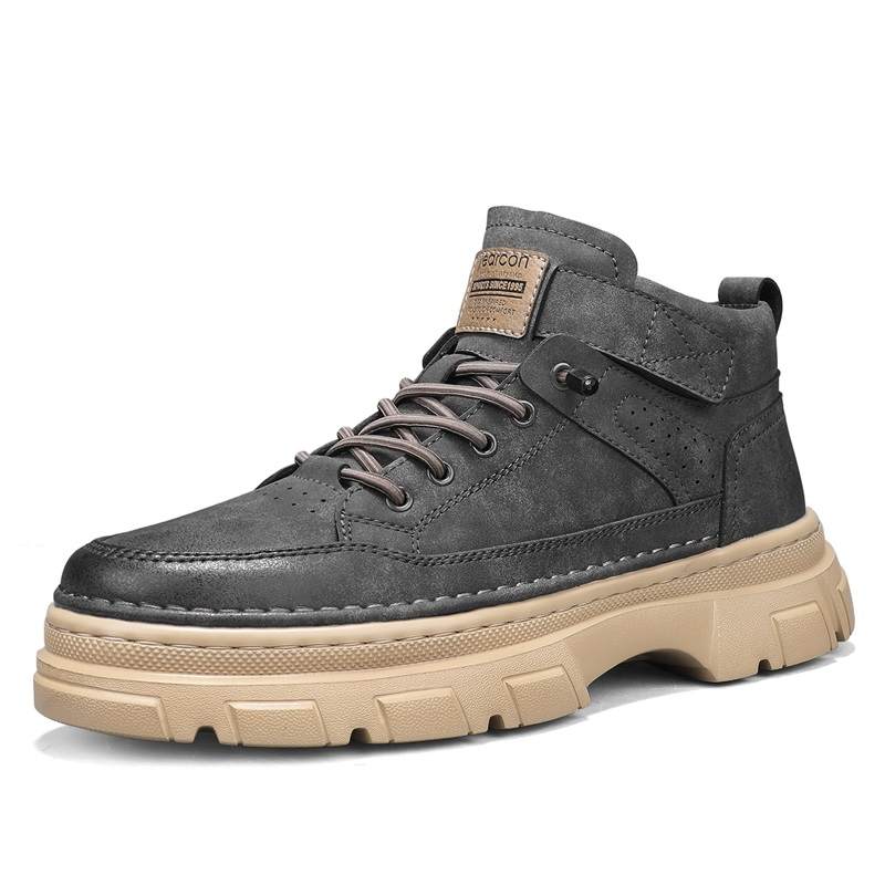 YEARCON Skateboard Shoes Men's High Top Black, Brown Yellow, Black Gray