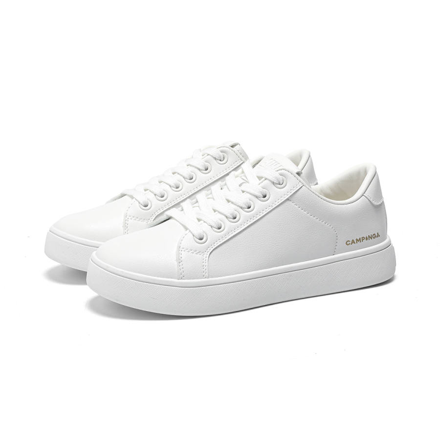 SEMIR Synthetic Leather Lightweight And Breathable Low top Skateboard Shoes Women's White