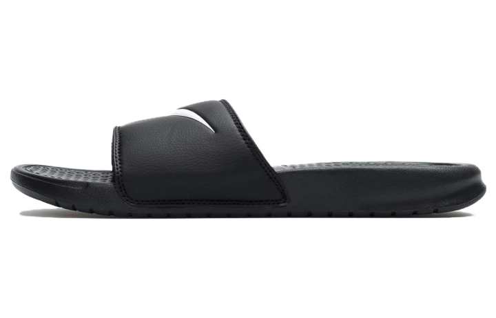 Nike Nike Benassi Swoosh Fashion Black White Slippers 'Black White' Women's