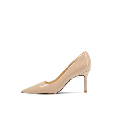 VVKI Patent Leather High Heels Women's Nude Pink
